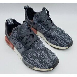 Adidas NMD R1 Women's Size 7 Running Shoes Heather Grey Raw Pink White